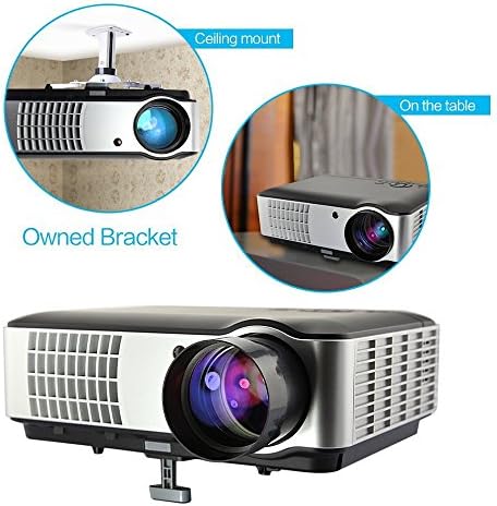 LED Video Projector Wireless WIFI Android 4.4 Bluetooth 3D HD 4200LM 1280*800 Smart Projector for Home Theater Game Presentation Office School Education Business Party Meeting