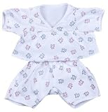 White Bear Pj's with Pink and Blue Bears Teddy Bear Clothes Outfit Fit 14" - 18" Build-A-Bear, Vermont Teddy Bears, and Make Your Own Stuffed Animals