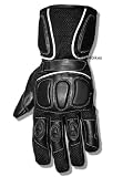 REFLECTIVE LEATHER POLY MESH BIKE SPORT GLOVES BLACK