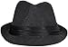 TAUT Women Men's Solid Color Short Brim Sun Fedora Hat with Band Black SM