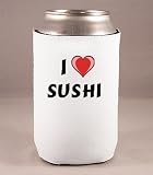 Custom Beverage Can / Bottle Cover (Coolie) with I Love Sushi
