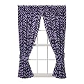 Zebra Print Rod Pocket Drapes - Lavender/Black (42x63")