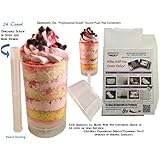 Giarraffa Co Cake Push Pop Containers 24 Ct with Screw in Stick and Base, 1" Flat Top Lids and 1-12 Hole Paperboard Tray