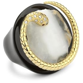 discount irish claddagh ring Isharya Druzy Snake Black White