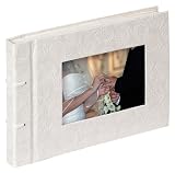 Produkt-Bild: Walther FA-104-R Album "Wedding Rose" mit Kordelbindung, Format 24 x 16 cm, 40 wei&szlig;e Seiten, mit Bildausschnitt, handgesch&ouml;pftes Naturpapier