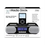 iRadio iPod Dock Clock AM/FM Radio - Black, Model# 72-50048B