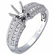 Solemn Ladies Diamond Engagement Ring, Semi-Mount Setting