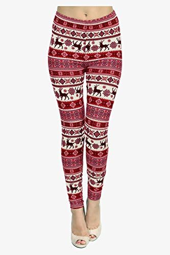 Printed Leggings Regular &amp; Plus (Dasher and Dancer, Regular: fits sizes 0-12 (XS-L))