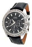 GUESS Black Leather Strap Waterpro Watch