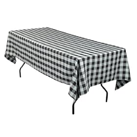60 x 102 Inch Checkered Tablecloth Black and White60 x 102 Inch Checkered Tablecloth