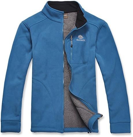 WantDo Walker Men's Waterproof Outdoors Jacket Fleece Windproof Coat(Blue,2XL)