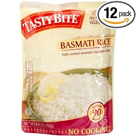 Tasty Bite Basmati Rice, Fully Cooked Aromatic Rice from India, 8.8-Ounce (Pack of 12)