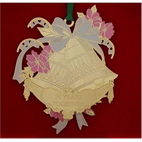 50th Wedding Anniversary Brass Bell Ornament