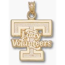 <b>Tennessee Volunteers "T Lady Volunteers" 5/8" Pendant - 14KT Gold Jewelry</b>