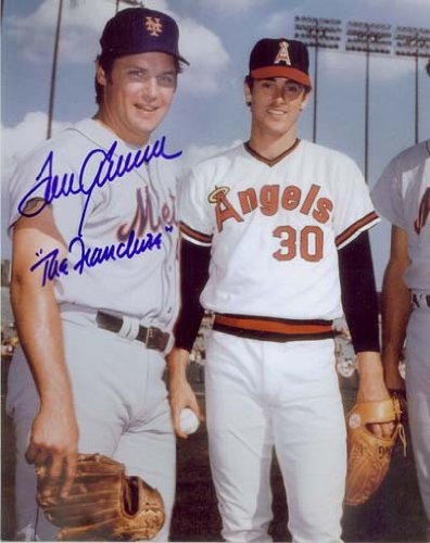 Tom Seaver Autographed/Hand Signed New York Mets 8x10 Photo (with Nolan Ryan) with The Franchise Ins