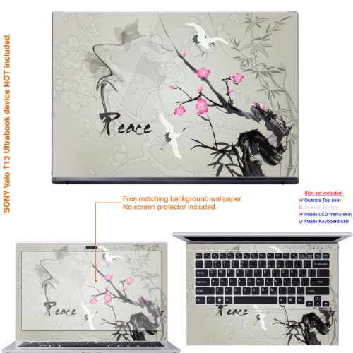 Decalrus Matte Decal Husk Sticker for Sony VAIO T Series Ultrabook with 13.3 conceal (IMPORTANT NOTE: compare your laptop to  Name image on this listing for correct model) invalid cover Mat_VaioT-196