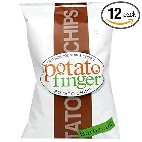 PotatoFinger Potato Chips, Barbecue, 8-Ounce Bags (Pack of 12)
