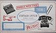 Vintage Office Marks Rubber Stamp Set By Cavallini & C0