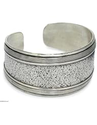Sterling silver cuff bracelet, Sands of Time - Unique Sterling Silver Hill Tribe Cuff Bracelet