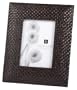 Lazy Susan Chocolate Leather Woven Frame, 5 x 7-Inches
