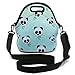 Insulated Neoprene Lunch Bag Removable Shoulder Strap Reusable Thermal Thick Lunch Tote Bags For Women,Teens,Girls,Kids,Baby,Adults-Lunch Boxes For Outdoors,Work,Office,School (Cute Pandas)
