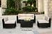 Outdoor Patio Wicker Furniture 5pcs All Weather Sectional Couch Set (Free Shipping)