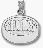 San Jose Sharks 'Sharks Puck' Pendant - Sterling Silver Jewelry