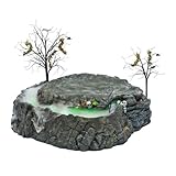 Department 56 Original Snow Village Halloween Foggy Point Platform Display for Lit House with Fog and Lighting Effects