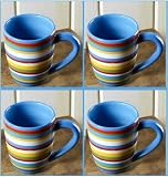 Tabletop Lifestyles As Seen on Two and a Half Men Sedona Mug, 16-Ounce, Blue, Set of 4
