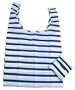 Baggu Reusable Eco-friendly Shopping Tote - 2 Pack (Navy/White Stripes)