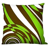 100% Thai Silk Decorative Pillow - Swirl Avocado (18 x 18)