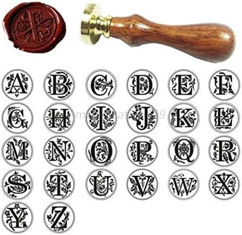CYNDIE Hot Sale New Retro Alphabet Initial Sealing Wax Seal Stamp Invitation Gift Letter A Z Handle Letter S