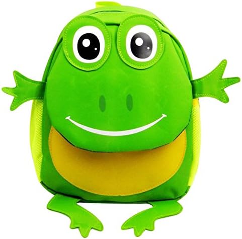Your Gallery Baby's Cute 3D Frog Little Backpack Plush bag for Toddlers Kids, green