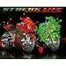 Streak Life (Red & Green Motorcycles) Art Poster Print - 16x20