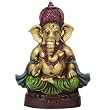Hand Painted Gold Finish Terra-cotta Ganesh Statue