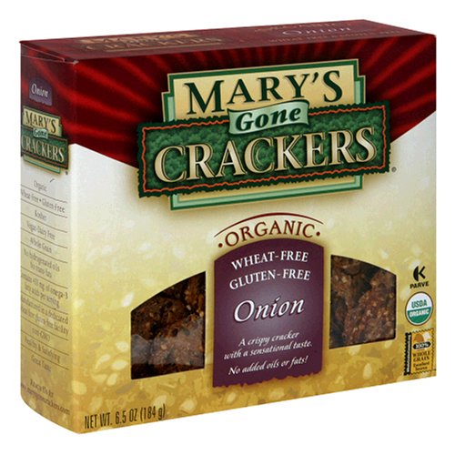 Mary's Gone Crackers, Onion, 6.5-Ounce Boxes (Pack of 12)