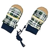 アスナロ（グローブ） un-deco（アンデコ） スノーミトン 男の子 チェック柄 スキー手袋1-2才 グリーン系