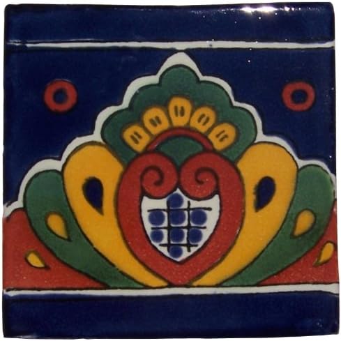 12 Hand Painted Talavera Mexican Tiles 4"x4" Spanish Influence