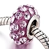 February Amethyst Color Birthstone Beads Fits Pandora Charm Bracelet