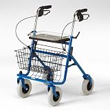Blue Steel Rollator with Basket
