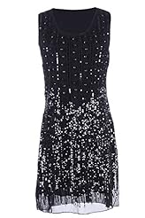 Sexy Shift Polyester General Print Beaded Sheer Mesh Sequined Scoop Neck  Dress