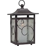 Royce Lighting RLCA014SMOL-15 Outdoor Portable Candle Lantern with Clear Seeded Glass in Corinthian Bronze Finish
