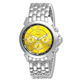 Invicta Mens II Collection Silver-Tone Yellow Dial Watch #4243