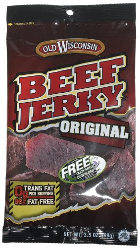 Old Wisconsin Original Beef Jerky, 3.5-Ounce Pouch (Pack of 6) by Dried Beef