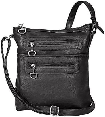 Snaffle Bit Leather Crossbody Bag (Black)