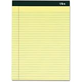 TOPS Double Docket Writing Tablet, 8-1/2 x 11-3/4 Inches, Perforated, Canary, Narrow Rule, 100 Sheets per Pad, 6 Pads per Pack (63376)