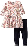 Little Me Baby-girls Infant Mixed Floral Dress And Legging Set, Denim, 24 Months