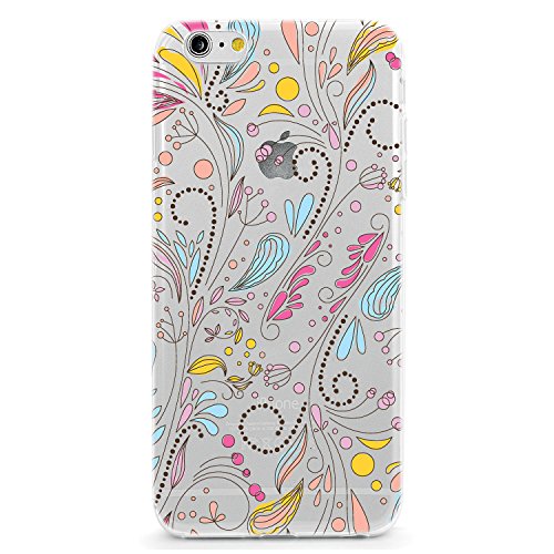 UV Printed TPU Case for iPhone 7 Plus or iPhone 7s Plus - Water Color Paisley Floral (Color Ink on Clear Case)