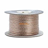 Cmple - 14AWG Clear Jacket Compact Speaker Wire Cable - 300ft
