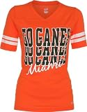 Miami Hurricanes Women's Orange Football Jersey T-Shirt